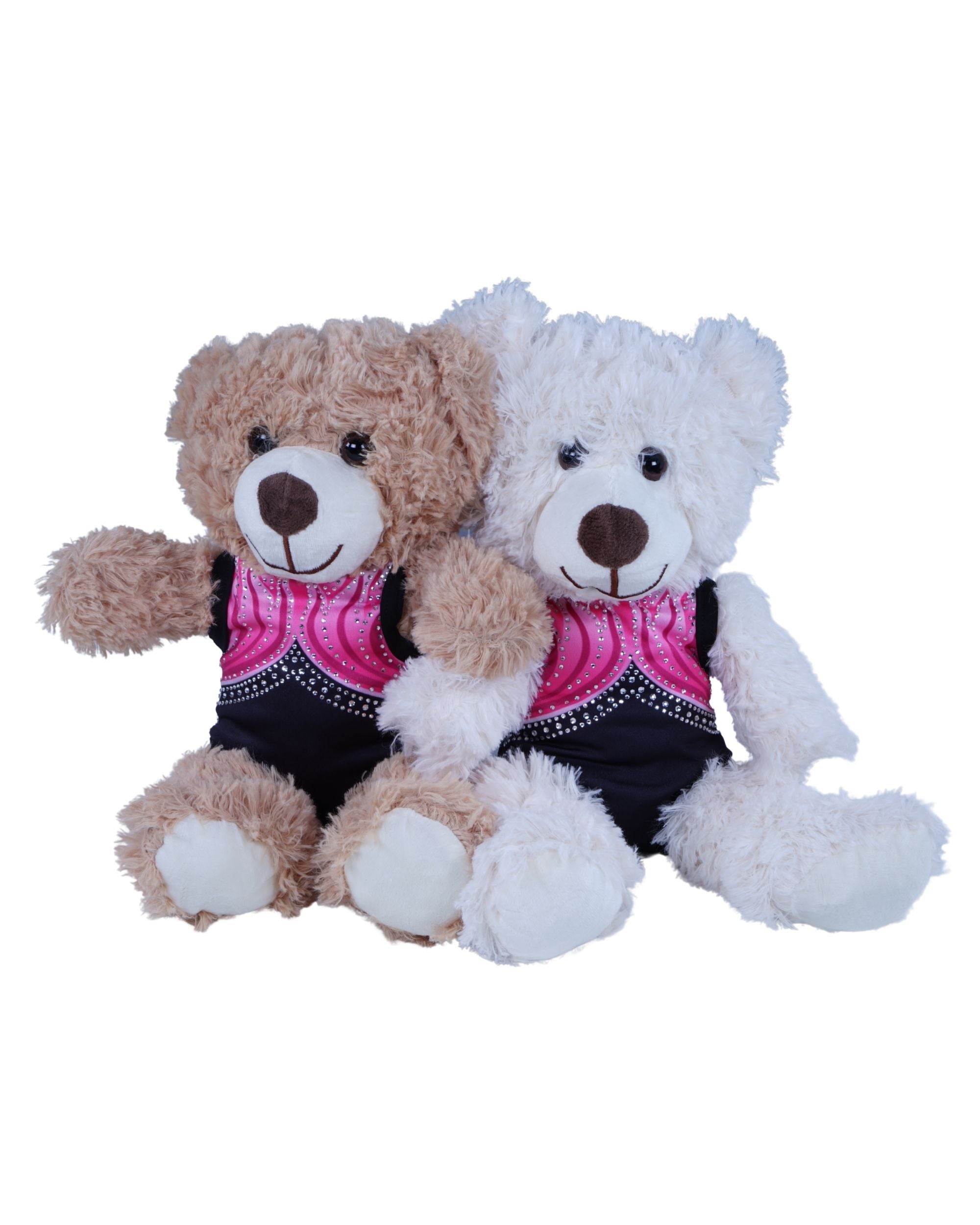 mascotte knuffel beer met roze turnpakje