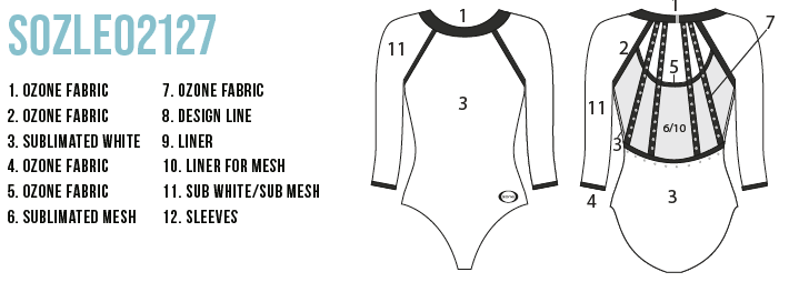 Ozone Turnanzug Aurora SOZLEO2127
