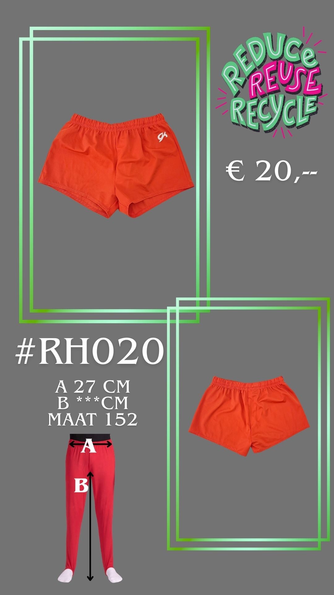 Second Chance short RH020 size 152