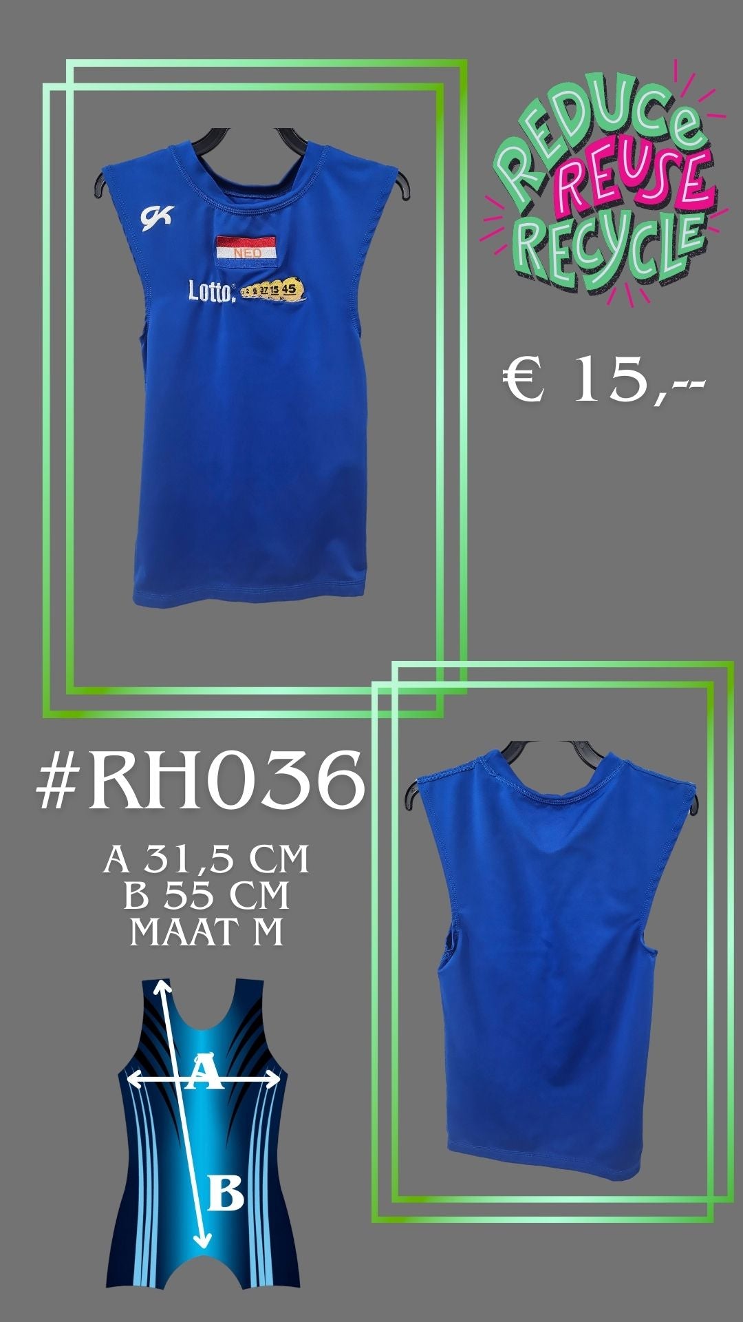 Tweede kans Turnshirt RH036 maat M