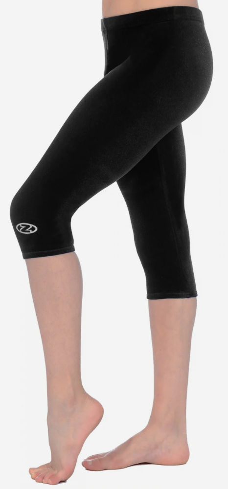 The Zone Gymnastik Capri Schwarz Samt
