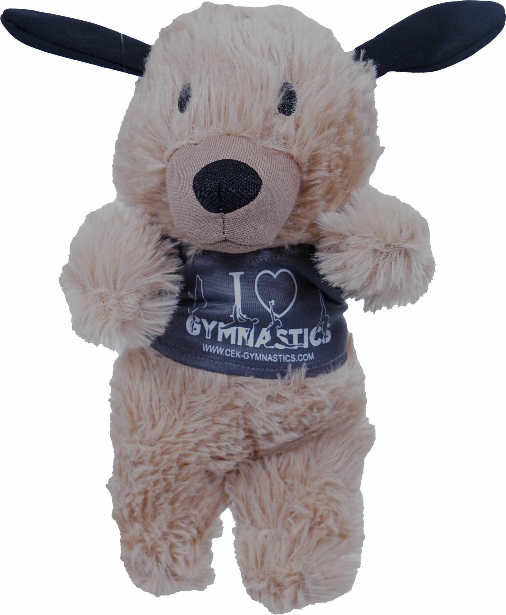 Knuffel fluffy hond met promo t-shirt