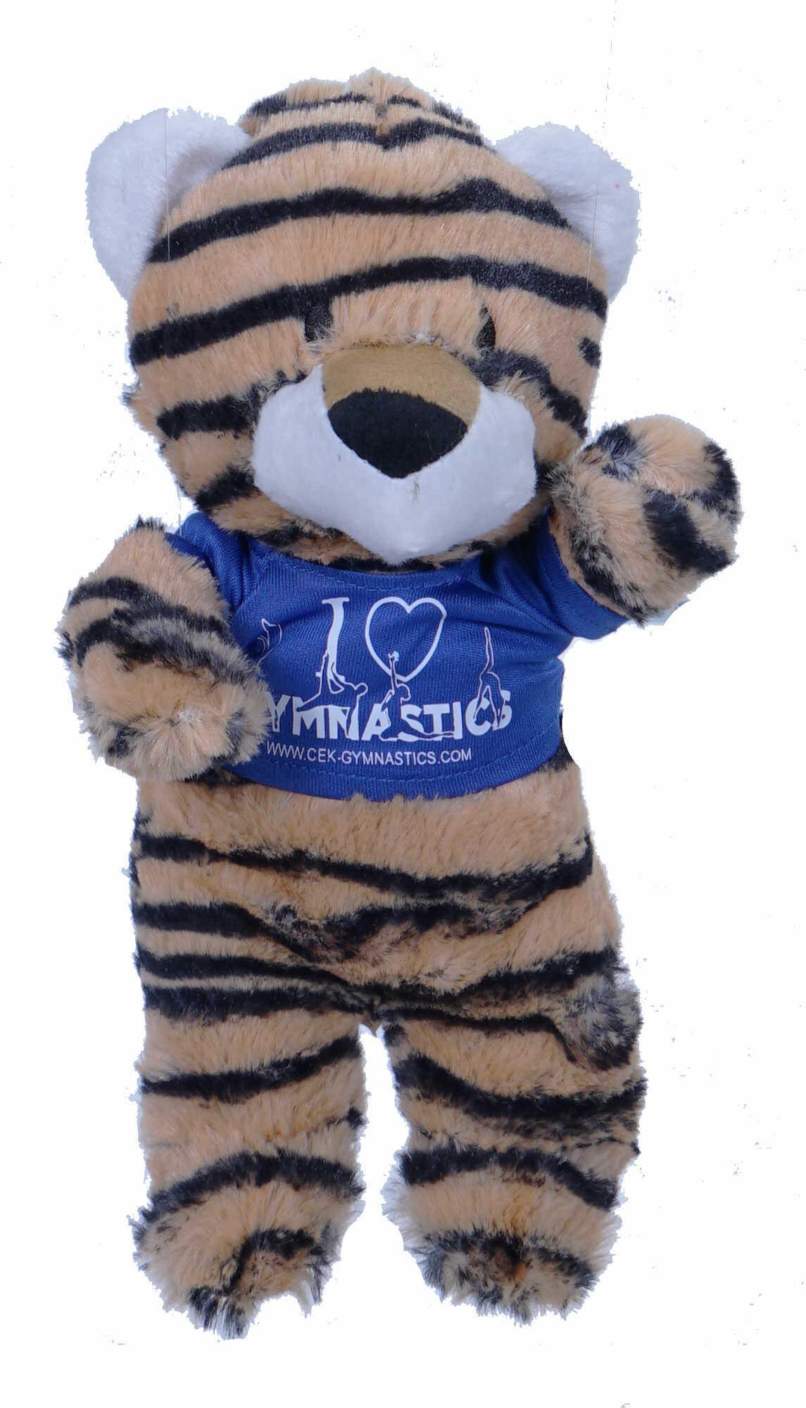 Cuddly tiger plush toy with promo t-shirt
