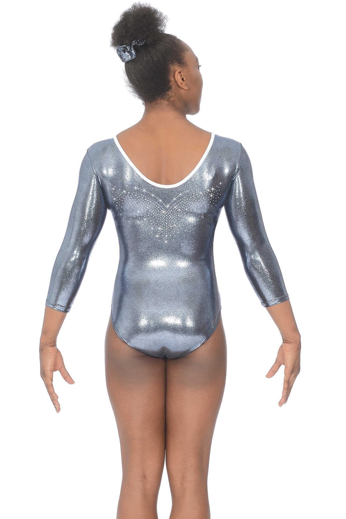 The Zone 3/4 Sleeve Flyte Leotard Titanium