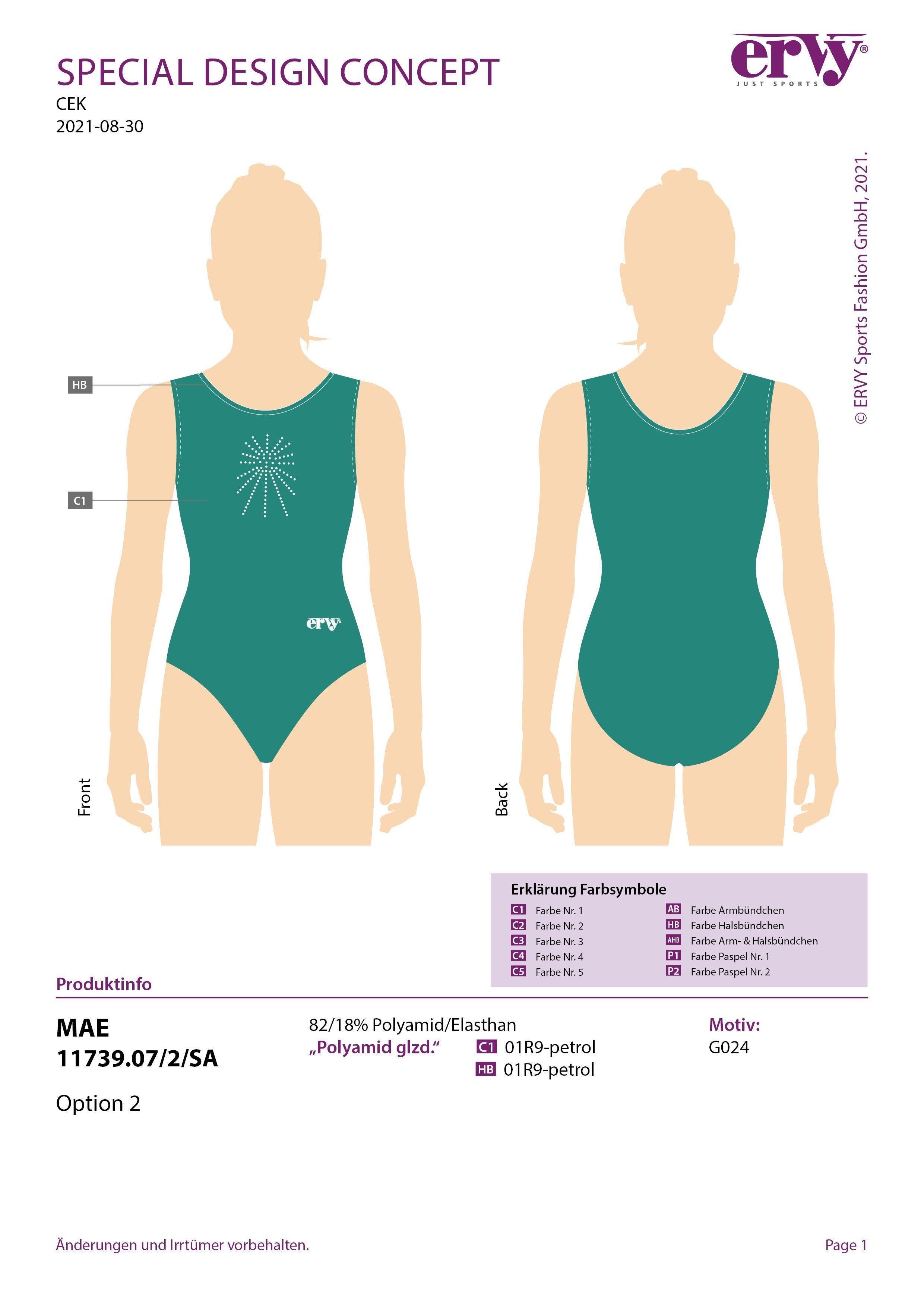 ERVY Turnpakje Mae Petrol - CEK Gymnastics