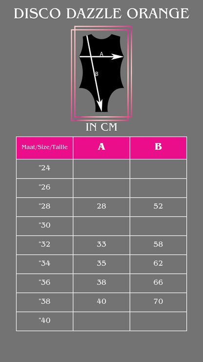 Justaucorps sans manches Milano Disco Dazzle orange