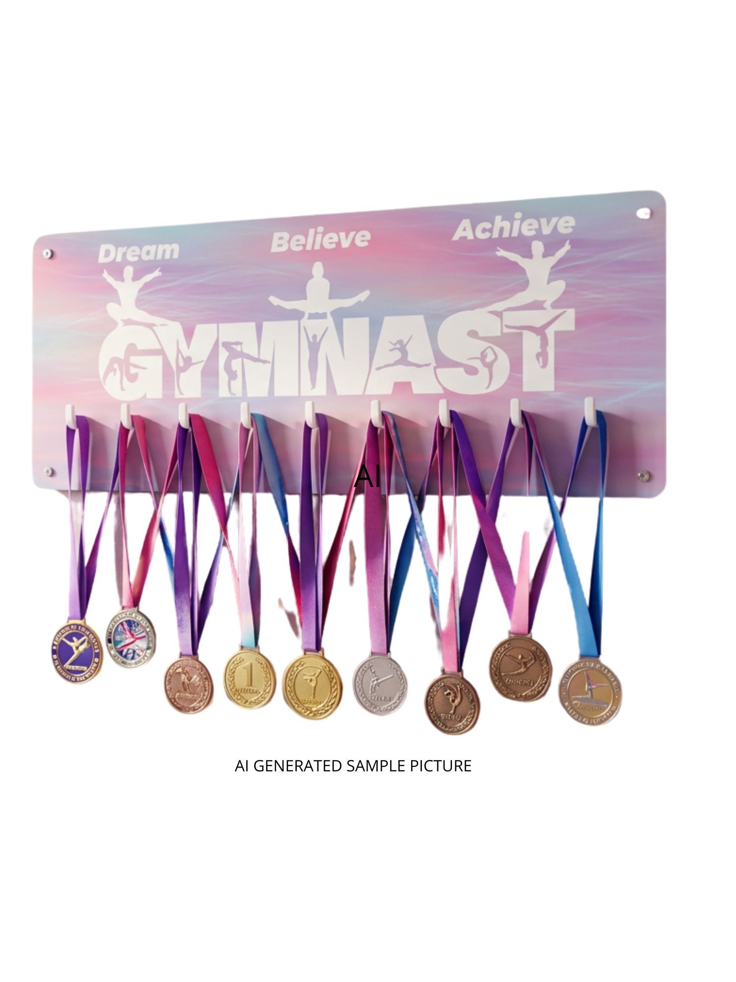 Dream Believe Achieve Medaillenhalter 40x16 cm