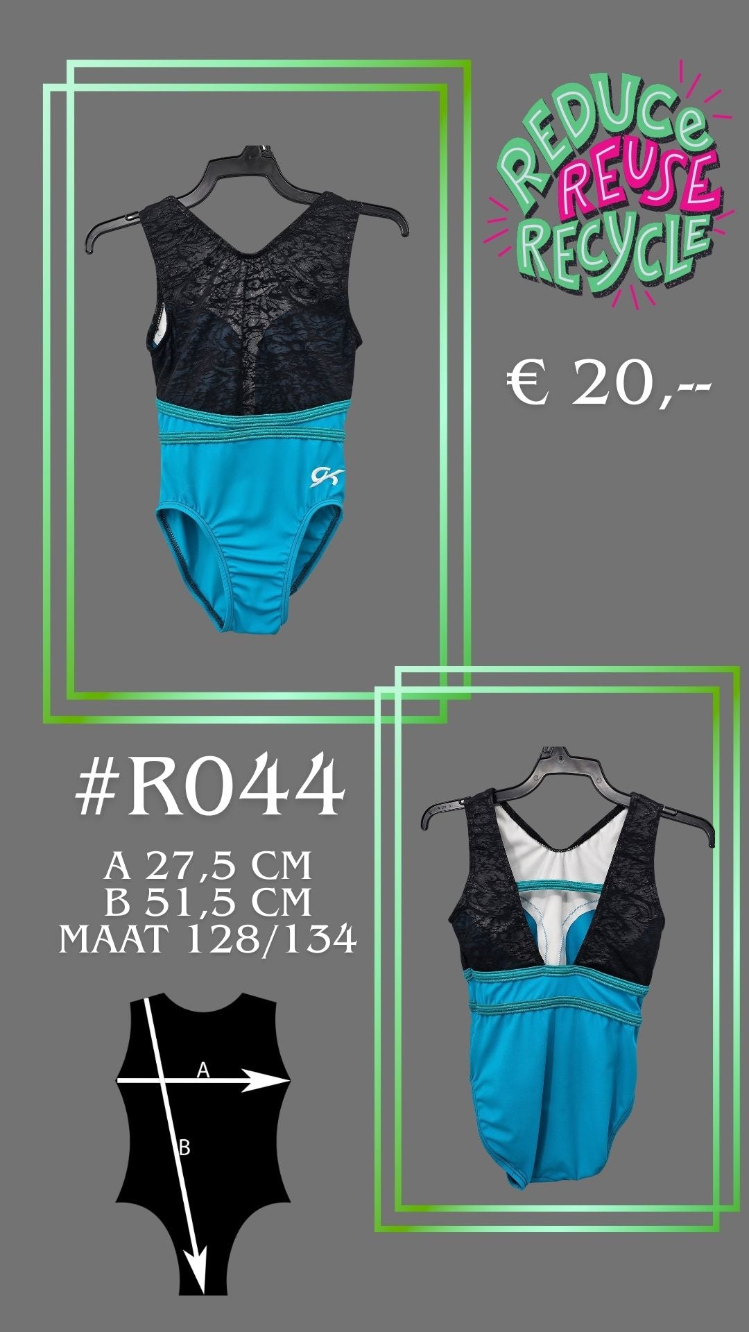 Occasion Justaucorps R044 taille 128/134