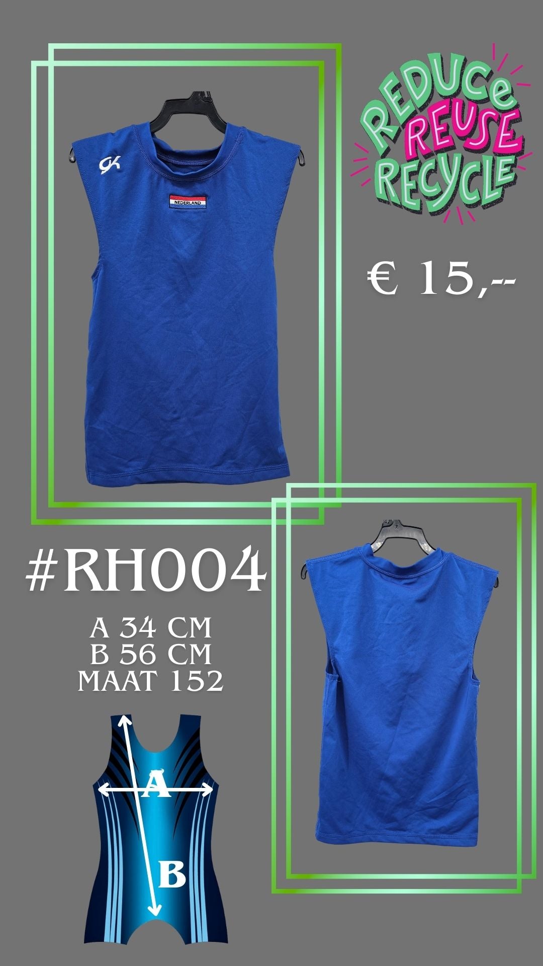 Tweede kans Turnshirt RH004 maat 152