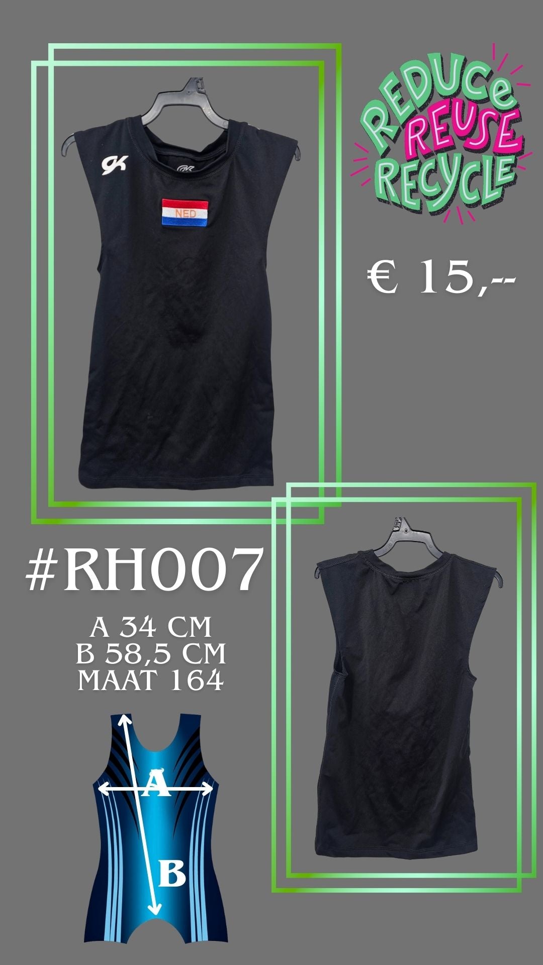 Tweede kans Turnshirt RH007 maat 164