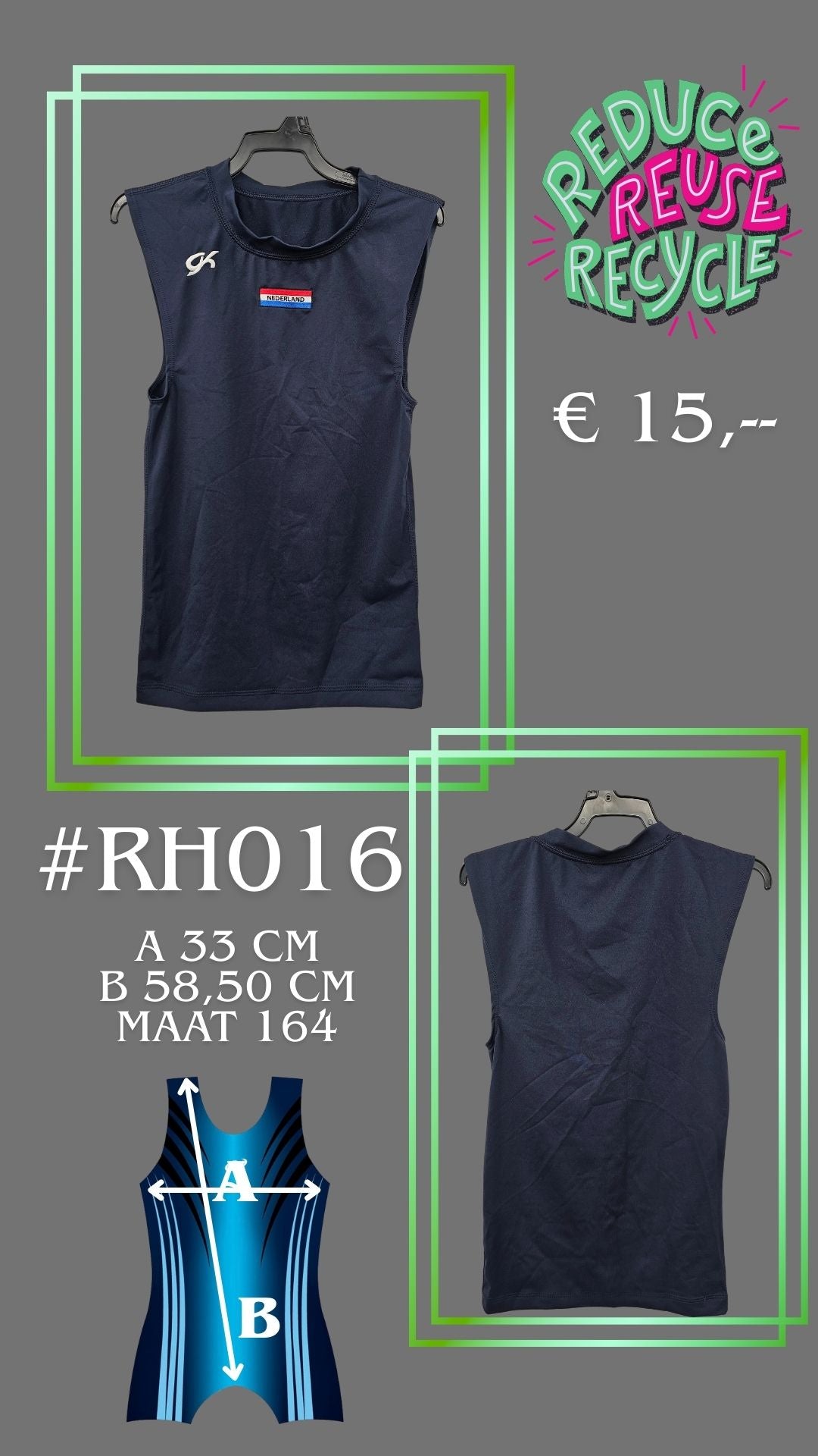 Tweede kans Turnshirt RH016 maat M