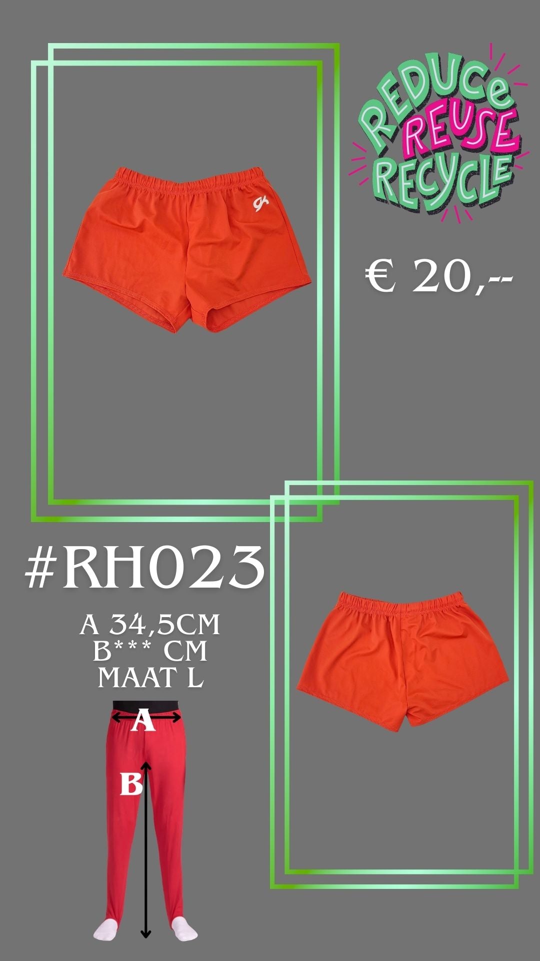 Second Chance Turnshort RH023 Größe L