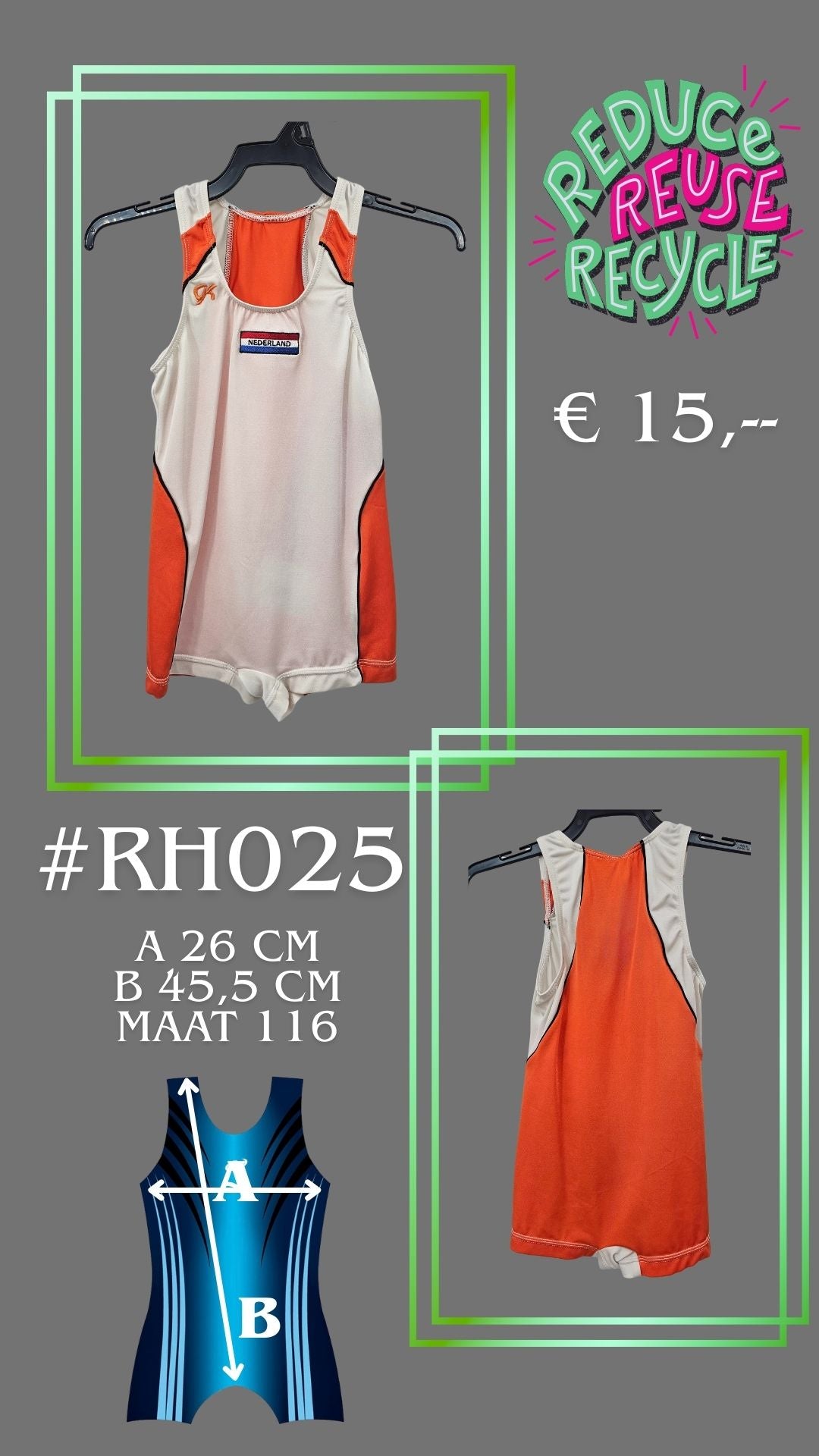 Tweede kans Turnpakje RH025 maat 116