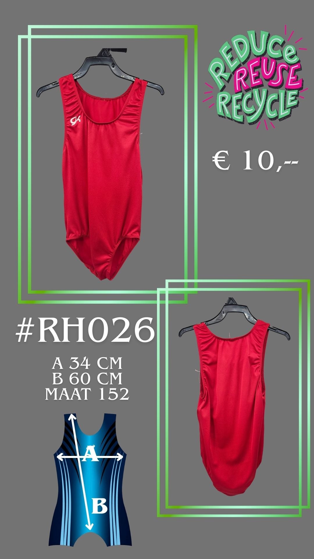 Tweede kans Turnpakje RH026 maat 152