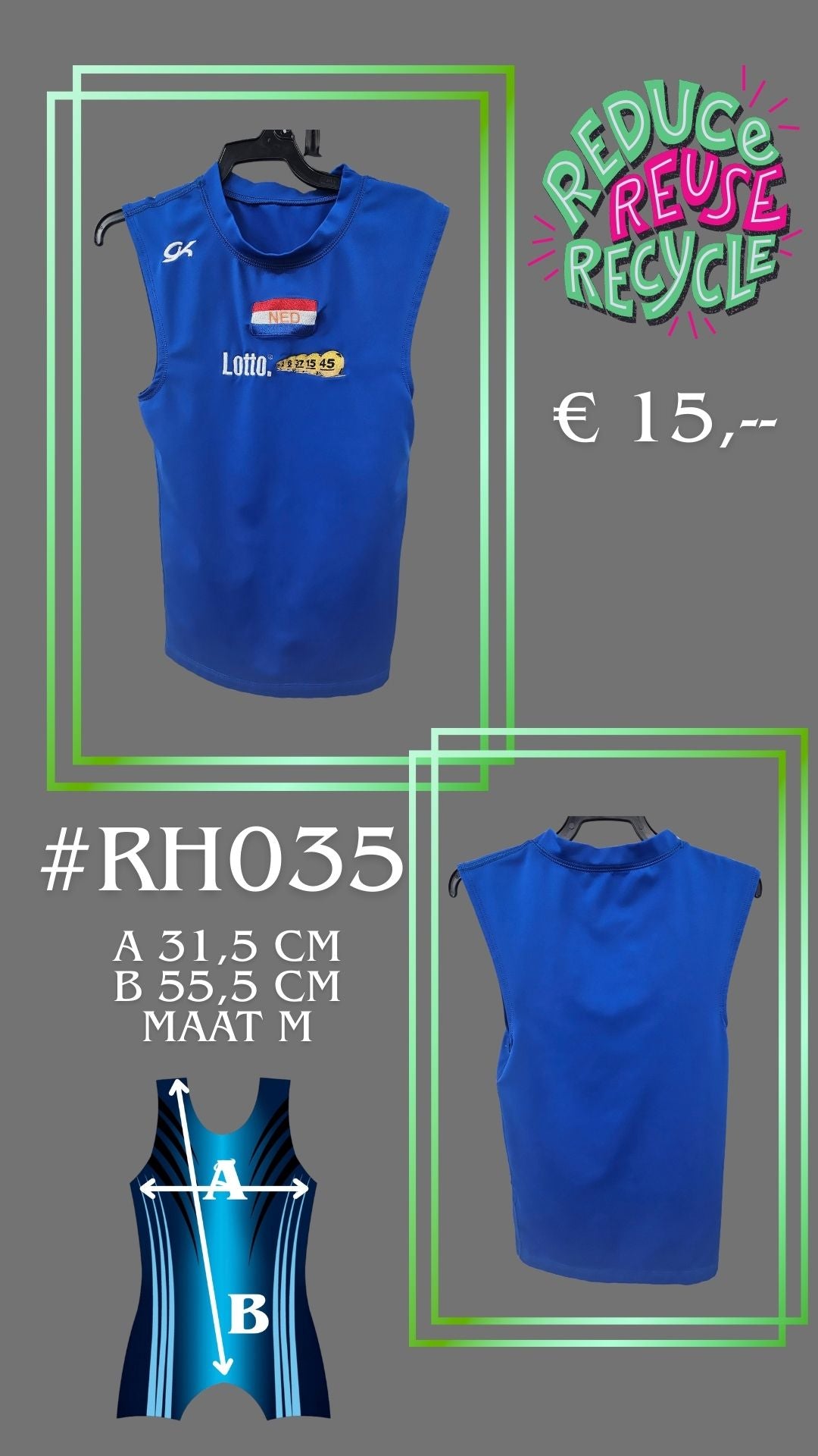 Tweede kans Turnshirt RH035 maat M