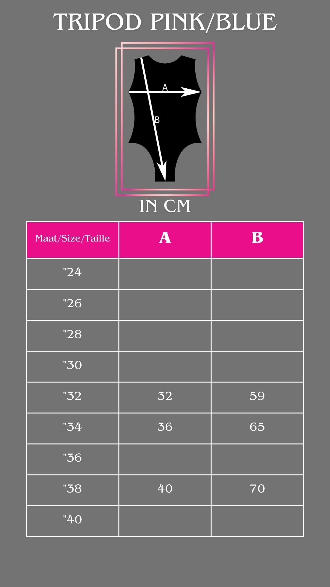 Justaucorps sans manches Milano Tripod rose/bleu