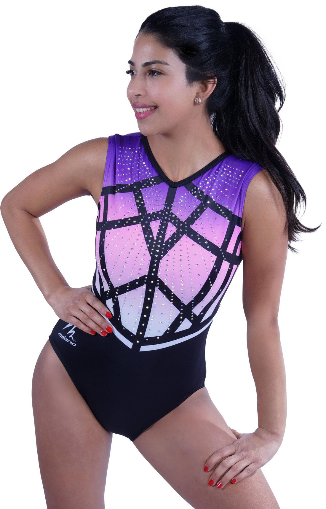 Milano sleeveless leotard Antheia Pink/Purple