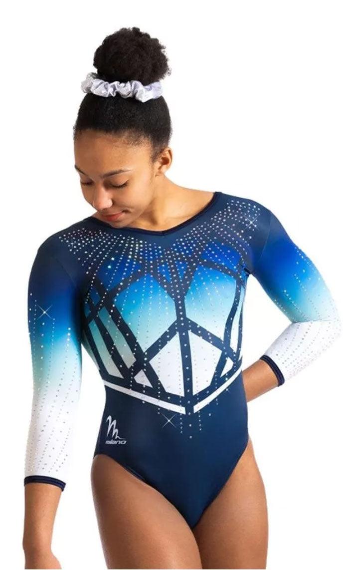 Milano leotard 3/4 sleeve Antheia blue