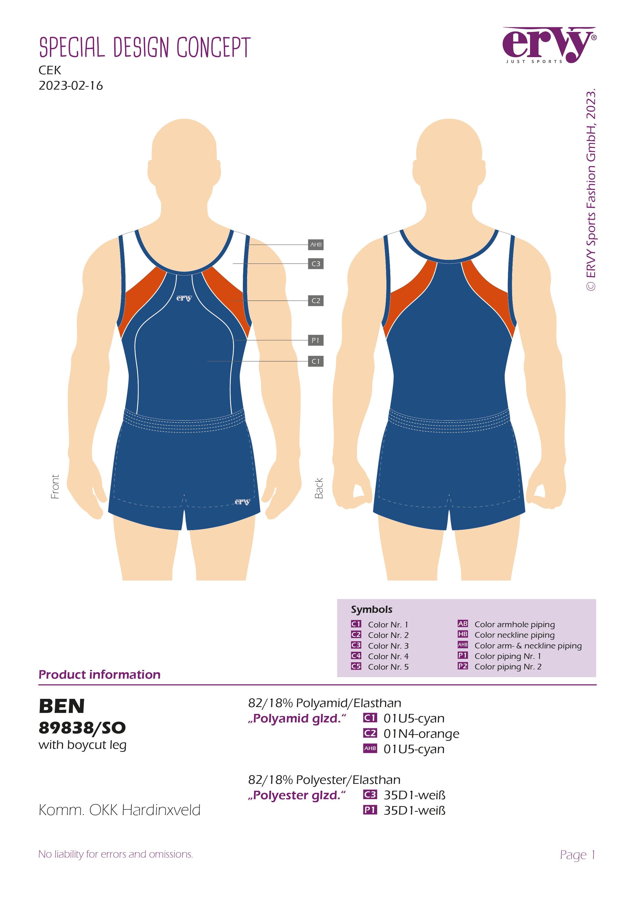 ERVY Turnpak BEN - CEK Gymnastics